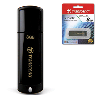 Флэш-диск TRANSCEND 8GB JetFlash 350 USB 2.0, черный