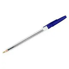 Ручка шариковая "Оптима" синяя, 1мм, прозрачный корпус, фото №1