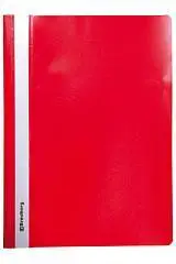 Скоросшиватель пластиковый Brauberg красный А4, фото №1