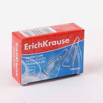Скрепки ErichKrause 25мм, 100шт, треугольные