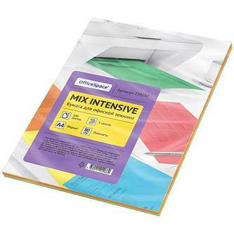 Бумага цветная OfficeSpace Intensive Mix А4, 80г/м2, 100л, 5 цв