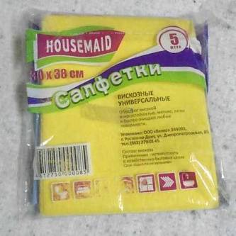 Салфетка хозяйственная Велес 30х38см 5шт вискоза