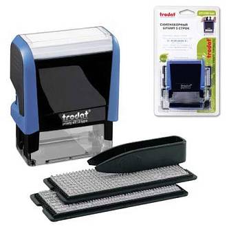 Штамп самонаборный Trodat, 5 строк, синий, 58х22мм