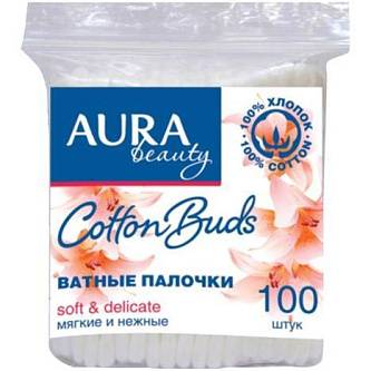 Ватные палочки "AURA"  Beauty 100шт п/э