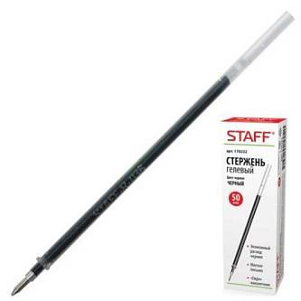 Стержень гелевый STAFF 0,5мм 135мм черный