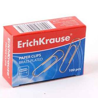 Скрепки "Erich Krause" 28мм, 100шт, медные