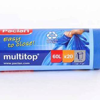 Пакеты для мусора 60л 20шт Multitop, 20 мкм