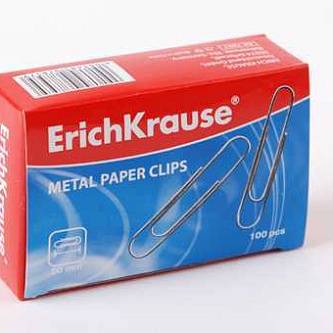 Скрепки "Erich Krause" 50мм, 100шт
