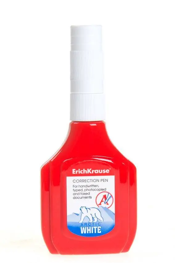 Корректирующая ручка EK Арктический белый, 18мл, пласт. наконечн., фото №1