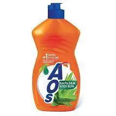 Средство для посуды AOS 450мл Бальзам Алое вера, фото №1