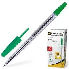 Ручка шариковая BRAUBERG "Line" 1мм зеленая, фото №1