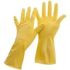 Перчатки хозяйственные OfficeClean М резин.латекс желтые с/н, фото №1