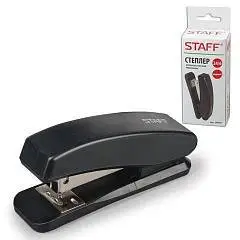 Степлер STAFF "Basic" №24/6, до 20л, черный, фото №1