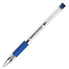 Ручка гелевая STAFF эконом 0,5мм резиновый держатель, синяя, фото №1