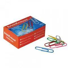 Скрепки ErichKrause 33мм, 100шт, цветные, фото №1