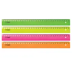 Линейка пластиковая СТАММ 30см неоновые цвета, фото №1