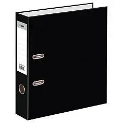 Папка-файл 7см OfficeSpace бумвинил, с карманом, черная, фото №1