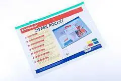 Пакет на гиб. молн. EK A4 прозрачный (цвет молнии в асс.), фото №1