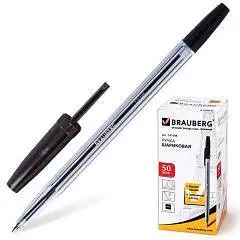 Ручка шариковая BRAUBERG Line 1мм черная, фото №1