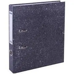 Папка-файл 5см OfficeSpace мрамор черная, фото №1