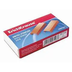 Скобы №24/6 Еrich Кrause 1000шт/уп., медные, фото №1