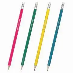 Карандаш чернографитный Fluor ТМ, неон, с ластиком, фото №1