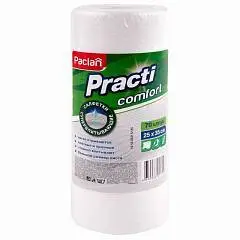 Салфетки в рулоне вискоза+ПЭ Paclan Practi Комфорт 25*35см 70шт, фото №1