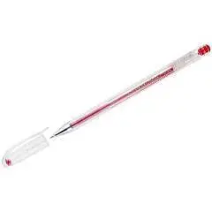 Ручка гелевая "CROWN" красн, 0,5мм, фото №1