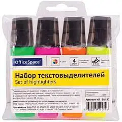 Набор текстовыделителей OfficeSpace 1-5мм 4шт., фото №1