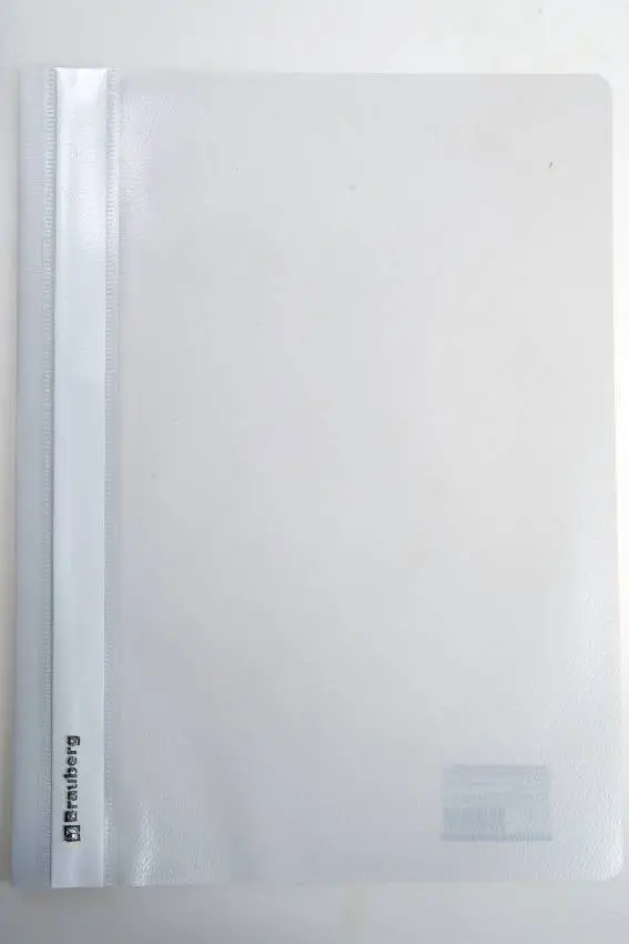 Скоросшиватель пластиковый Brauberg серый А4, фото №1