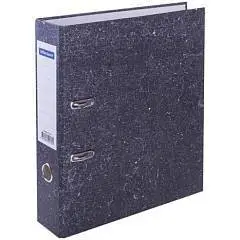 Папка-файл 7см OfficeSpace мрамор черная, фото №1