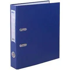 Папка-файл 5см "OfficeSpace" бумвинил, с карманом, синяя, фото №1